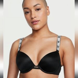 Victoria's Secret Black Bra with Patterned Straps